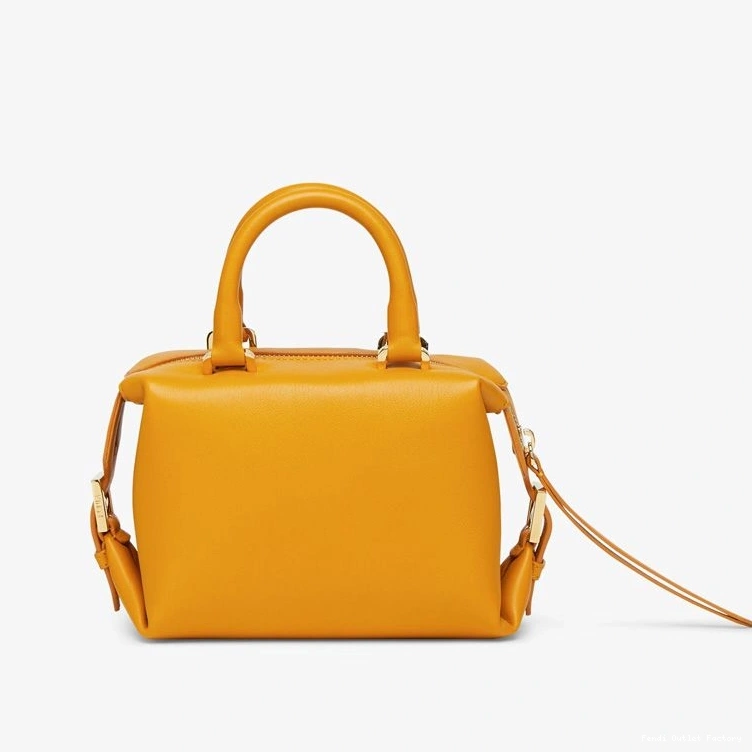 Cheap HOT Yellow FF Fendi Cube Bag In Leather Mini Nappa 0709